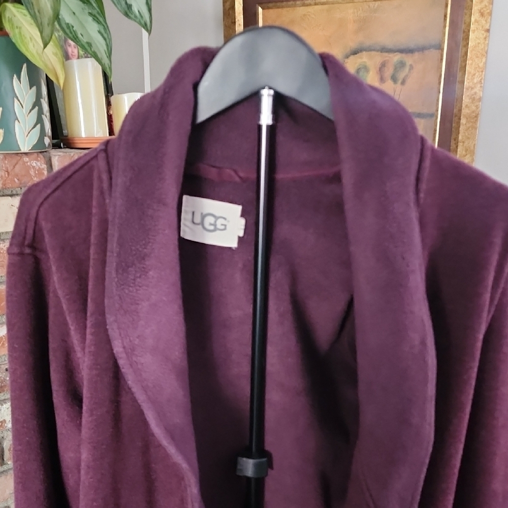 UGG Women’s Open Front Deep Purple Cozy Robe - Picture 3 of 8